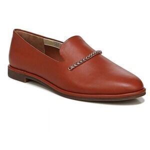 Franco Sarto Brown Leather Chain Slip-On Loafer Flats Women's Casual